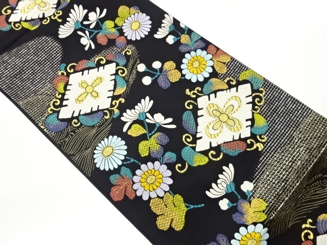 JAPANESE FUKURO OBI / WOVEN FLOWERS